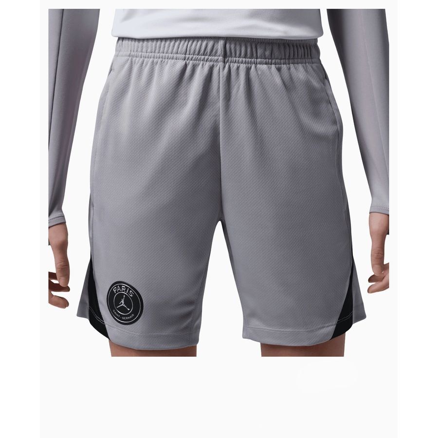Paris Saint Germain Training Shorts Dri-FIT Strike Jordan x PSG Night Edition - Atmosphere Grey/Black Kids-SoccerKits Hub | Buy Soccer Jerseys Online